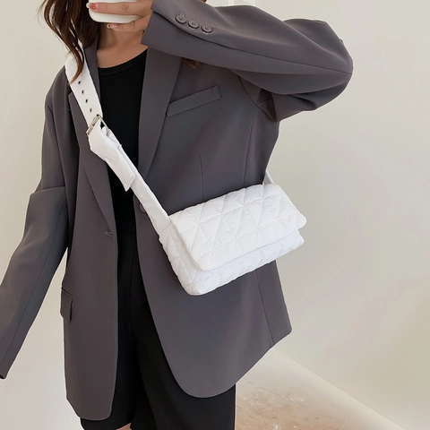 Quilted Nylon Shoulder Bag For Women Lightweight Padded Crossbody Bag Small Square Pillow Bag Daily Shopping Purse Handbag
