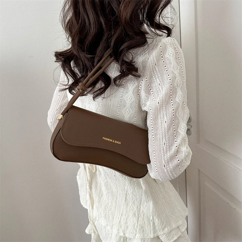 Bolso de Hombro de Cuero PU de Moda para Mujer Minimalista Color Sólido Pequeño Bolso Bandolera Cuadrado con Detalle de Nudo