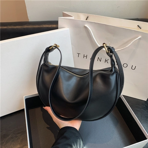 Borsa a Tracolla a Mezzaluna in Pelle PU Vintage per Donna Borsa Sottobraccio Casual Minimalista Crossbody 2023 Moda Autunno