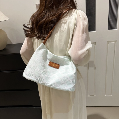Damen Mode Geometrische Textur Segeltuch Tote Bag Große Kapazität Lässige Umhängetasche Für Schule Pendeln Alltag