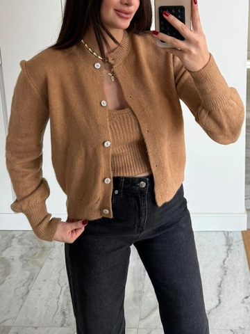 Elegant Women Solid Color Knit Sweater Two Piece Set Round Neck Button Cardigan And Sleeveless Vest Autumn Winter Outfits