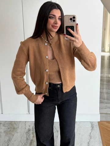 Elegant Women Solid Color Knit Sweater Two Piece Set Round Neck Button Cardigan And Sleeveless Vest Autumn Winter Outfits