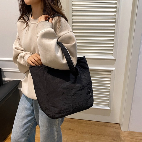 Borsa a Spalla Capiente in Tessuto Composito per Donna Stile Streetwear Casual Borsa Tote Versatile per Lavoro e Scuola