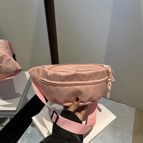 Bolso de Pecho Cruzado de Lona Casual para Mujer Correa Ajustable Riñonera de Color Sólido Bolso de Mensajero de Moda para Deportes al Aire Libre para Mujer