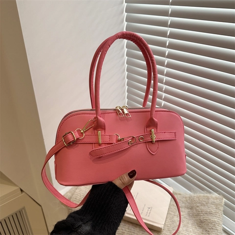 Borsa a Spalla da Donna in Pelle PU Vintage Grande Capacità Pendolare Borsa a Mano Moda Cucita Borsa a Tracolla a Cuscino per Tutti i Giorni