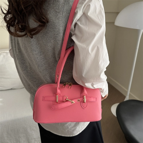 Damen Vintage PU Leder Schultertasche Große Kapazität Pendler Handtasche Mode Gestickte Umhängetasche Kissentasche Für Den Alltag