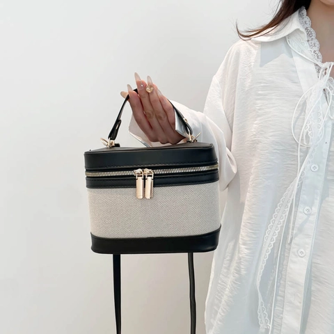 Vintage Leopard Print Contrast Color Women Box Crossbody Bag PU Leather Fabric Splicing Handbag Zipper Shoulder Bag Daily Messenger
