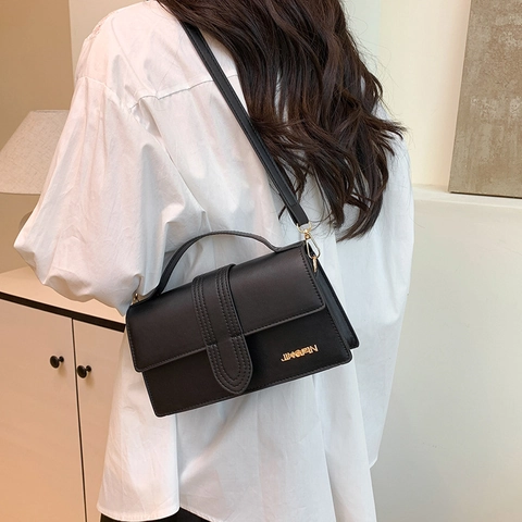 Bolso Bandolera de Cuero PU para Mujer de Moda Mini Bolso Cuadrado con Correa Ajustable para Uso Diario Streetwear
