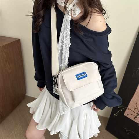 Fashion Women Cloth Color Block Crossbody Bag Small Square Shoulder Messenger Bag With Adjustable Strap Lightweight Casual Handbag
