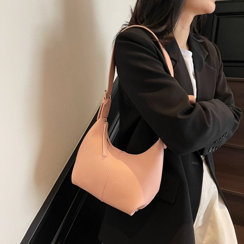Dames Koreaanse Stijl PU Leren Hobo Tas Mode Grote Capaciteit Onderarm Schoudertas Met Rits Voor Dagelijks Gebruik