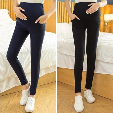 Zwangerschapsbroek Dames Hoge Taille Buikondersteuning Viscose Mix Rekbare Zwangerschapshose Basic Bottoms