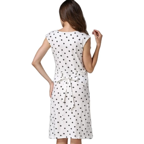 Floral Print Maternity Nursing Dress V Neck Sleeveless Summer Pregnant Women Cotton Blend Casual Knee Length Sun Dress