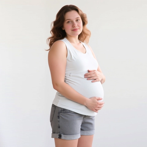 Maternity Nursing Tank Top Sleeveless Cotton Blend Round Neck Solid Color Loose Pregnancy Breastfeeding Top For Women