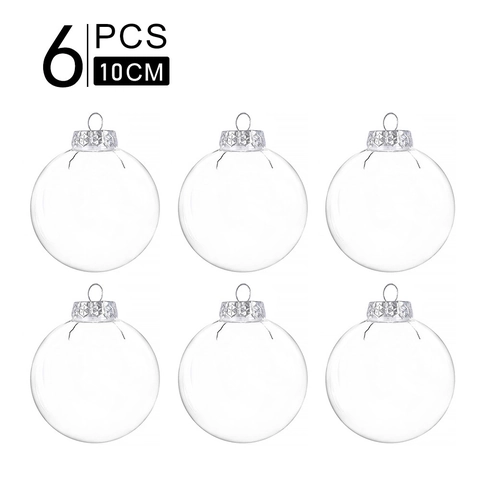 Transparente PET Weihnachtskugeln Dekoration Bruchsicher Befüllbare Klare Kugeln Für Weihnachtsbaum Hanging Holiday Party