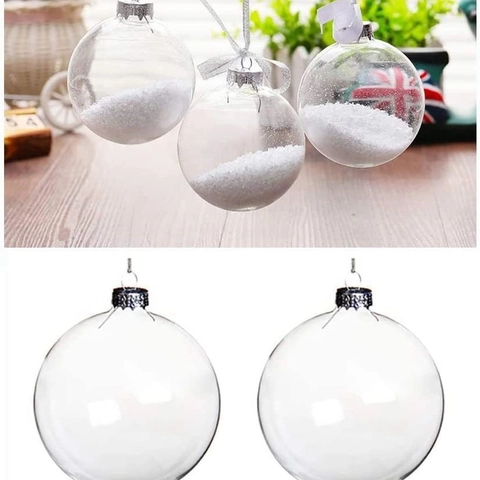 Transparente PET Weihnachtskugeln Dekoration Bruchsicher Befüllbare Klare Kugeln Für Weihnachtsbaum Hanging Holiday Party