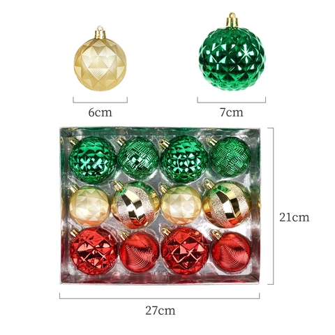 Palle di Natale con Fantasie Miste Decorazioni Appese in Plastica Galvanica per Albero di Natale e Arredamento per Feste Festive