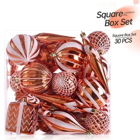 Boules de Noël en Plastique Incassable Électroplaqué Paillettes Peintes à la Main Décoration de Fête de Vacances Style Américain Décor Suspendu