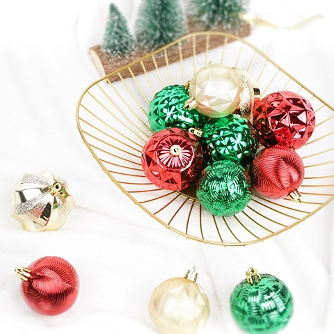 Palle di Natale con Fantasie Miste Decorazioni Appese in Plastica Galvanica per Albero di Natale e Arredamento per Feste Festive