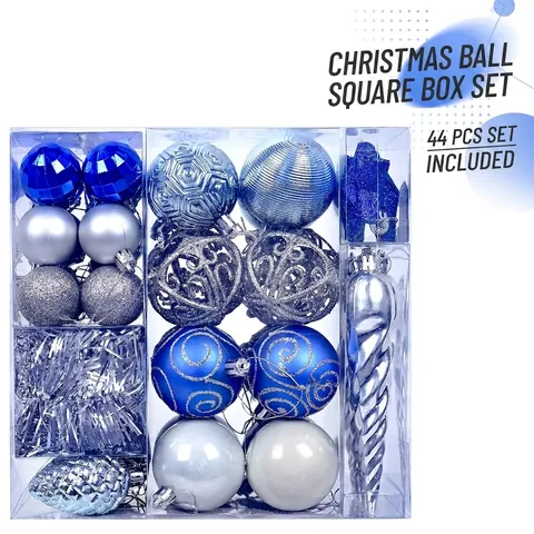 Plastic Electroplated Christmas Ball Ornament Set Mixed Textures Sparkling Stars Pine Cones Festive Tree Hanging Decor
