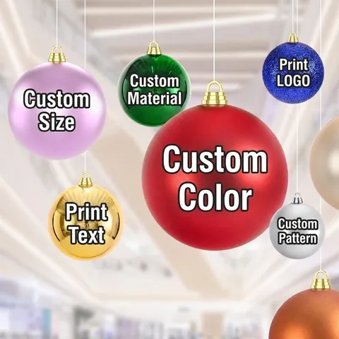 Grote Kerstballen Ornamenten Gegalvaniseerd Mat Glitter Plastic Ballen Voor Feestdagen Festival Feest Huisdecoratie