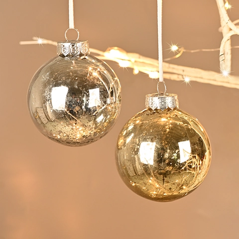 Set de Bolas de Navidad Metálicas Dorado Plateado Gris Textura Moteada Plástico Adornos Colgantes para Árbol de Navidad Fiesta Hogar