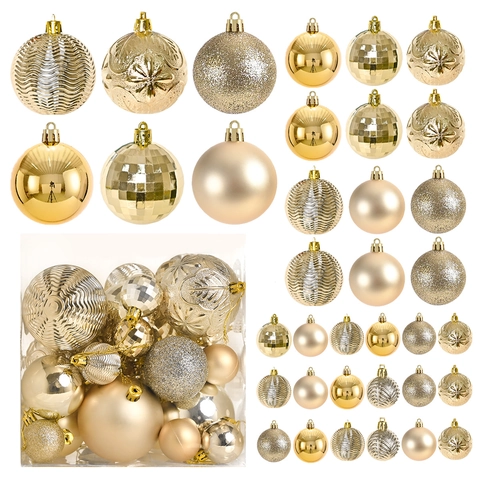 Ornamenti da Appendere per Albero di Natale in Plastica Galvanica Motivo a Rilievo Glitter Opaco Palle Decorative per Decorazioni