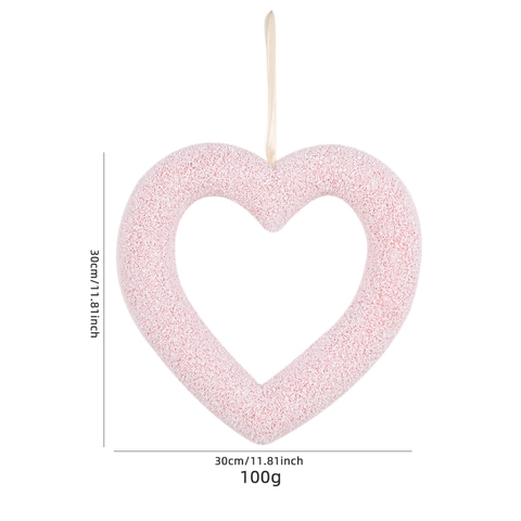 Ghirlanda a Cuore per San Valentino in Plastica Schiuma Glitterata Ornamento Sospeso per Decorazione Festa Proposta di Matrimonio