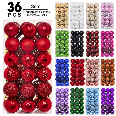 Electroplated Plastic Christmas Balls Ornaments Shatterproof Holiday Baubles For Christmas Tree Decorations Home Decor