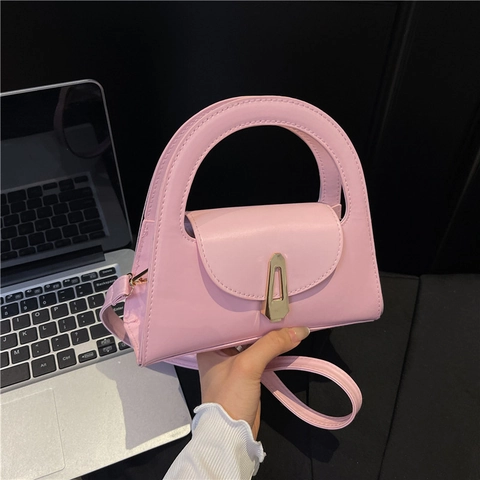 Borsa a Tracolla da Donna in Pelle PU Piccola Borsa Quadrata Vintage Con Fibbia in Metallo Tracolla Regolabile per Pendolarismo Quotidiano