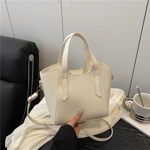 Bolso Cubo de Cuero de PU Granulado para Mujer Bolso de Hombro Cruzado Minimalista para el Trabajo Diario Bolso de Moda