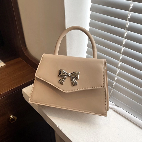 Fashion Butterfly Bow Women Small Square Bag PU Leather Handbag Sweet Crossbody Shoulder Bag For Daily Use Party Multiple Colors