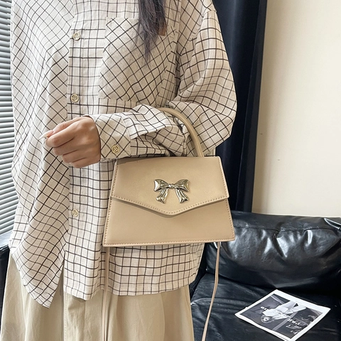 Fashion Butterfly Bow Women Small Square Bag PU Leather Handbag Sweet Crossbody Shoulder Bag For Daily Use Party Multiple Colors