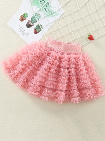 Girls Princess Tutu Skirt Multi Layered Mesh Ruffle Skirt For Birthday Party Holiday Kids Toddler Ball Gown Skirt