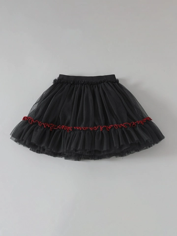 Gonna Tutu in Maglia per Bambine Gonna Gonfia a Strati Principessa Vita Elastica Bordo a Volant per Festa Quotidiana