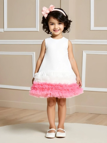 Girls Elegant Sleeveless Princess Dress Multilayer Mesh Tulle Patchwork Party Gown Summer Fashion Children Clothes