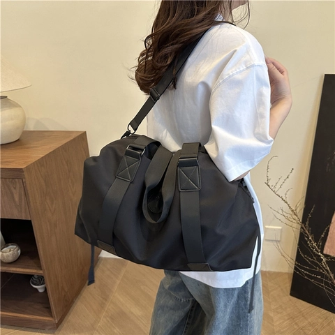 Bolso Bandolera de Gran Capacidad de Tela Oxford para Mujer Color Sólido Moda Callejera Fitness Viaje Bolso de Hombro Versátil