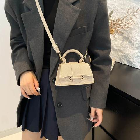 Borsa a Clessidra in Pelle PU alla Moda da Donna Borsa a Mano con Trama Intrecciata con Manico Superiore e Tracolla Regolabile