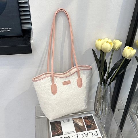 Mode Femmes Cuir PU Dessin Animé Gaufré Sac Fourre-Tout Grande Capacité Sac à Épaule Décontracté Sac à Main Navette 2025