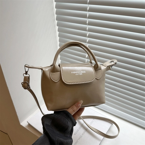 Bolso Bandolera de Mujer de Cuero PU de Moda Bolso Dumpling Bolso de Mano Mini Bolso de Hombro de Nicho Daily Travel Lady Purse