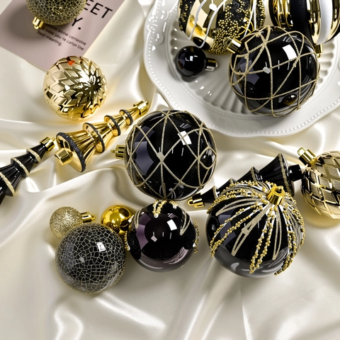 Palle di Natale in Plastica Galvanizzata Decorazioni Appese per Albero di Natale Forme e Texture Varie per Decorazione Casa e Feste