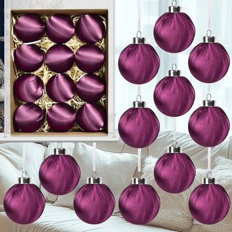 Palle di Natale in Satin Minimaliste Moderne Ornamenti Decorativi Appesi per Albero di Natale Matrimonio Festa Casa Festival