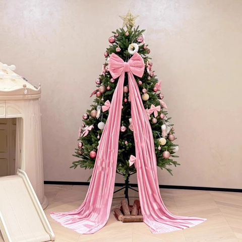 Große Samtschleife Dekoration Mit Langen Bändern Für Weihnachtsbaum Valentinstag Hochzeit Party Geburtstag Haus Ornament