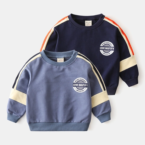 Kinder Jungen Sweatshirt Mit Farbblock Langarm Rundhals Pullover Baumwollmischung Casual Sport Top Kleinkind Herbst Kleidung