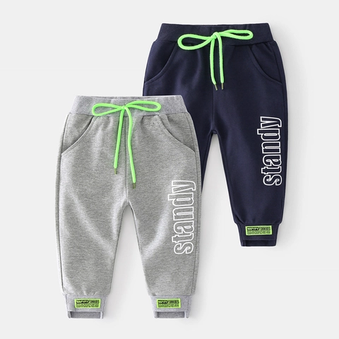 Mode Jungen Jogginghose Baumwollmischung Casual Jogger Mit Fluoreszierenden Kordelzügen Buchstabendruck Herbstkleidung Kinder