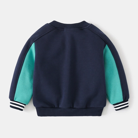 Jongens Cartoon Leeuw Fleece Sweatshirt Patchwork Verdikt Lange Mouw Pullover Peuter Casual Winter Warm Top
