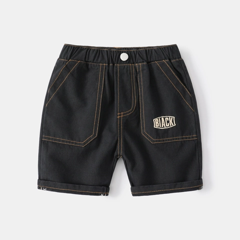 Pantaloncini Cargo in Misto Cotone per Ragazzi Estivi Casual Coreani con Cuciture a Contrasto Tinta Unita Pantaloni per Ragazzi