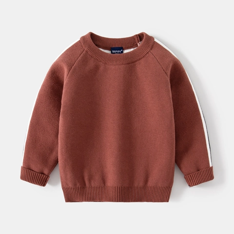 Maglione Pullover da Ragazzo in Maglia Misto Cotone Maniche a Righe Girocollo Casual Autunno Inverno Manica Lunga