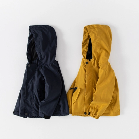 Boys Fleece Lined Hooded Jacket Mid Length Thick Warm Windproof Polyester Coat Casual Outerwear Autumn Winter Clothing