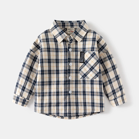 Camisa a Cuadros para Niños 100 Algodón Manga Larga Top Casual para Niños Estilo Coreano Otoño Camisa para Bebés