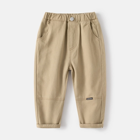 Jungen Casual Baumwollhose Koreanischen Stil Einfarbig Elastische Taille Kinderhose Mode Label Kids Frühling Herbst Hose